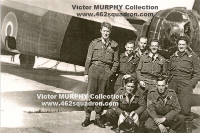 Charles Hall, Jim Leeming, George Ward, Victor Murphy, Harry Wild, Taff Nicholas, Philip Small, Italy, 148 Squadron, beside Halifax LL290